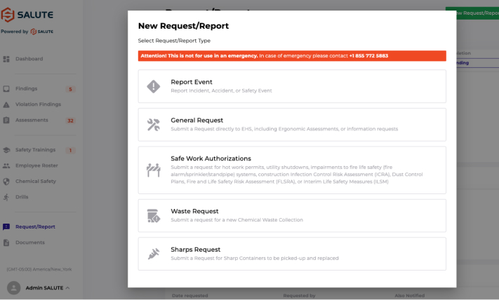 New Request and Report
